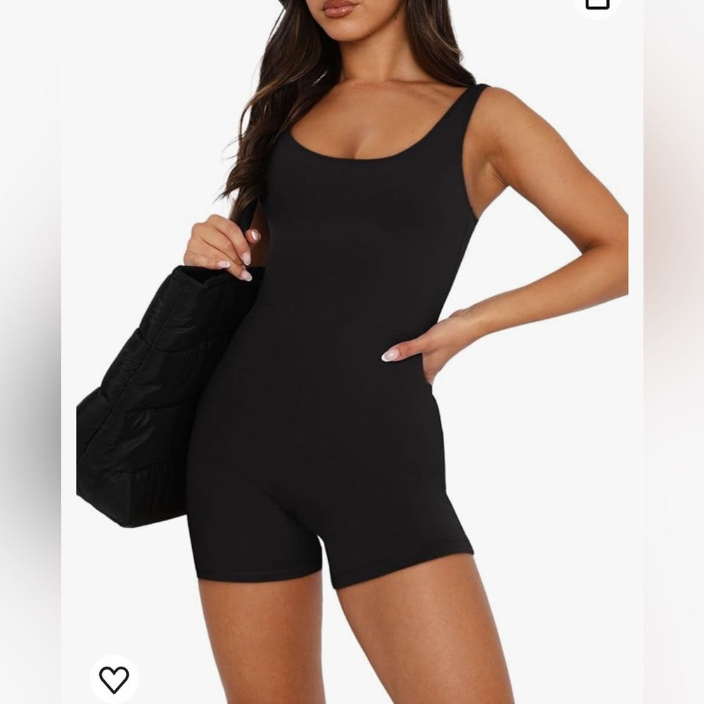 Moyabo WomenSummer 2024 Criss Cross Back Sleeveless Scoop Neck Rompers Jumpsuit